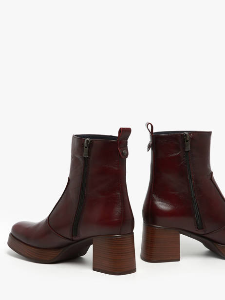 Enkellaarsjes Met Hak Cristel Uit Leder Dorking Rood women D9157 ander zicht 3